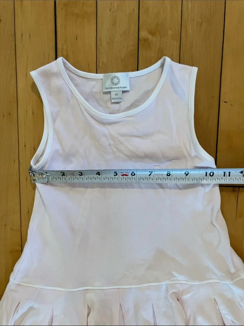 The Proper Peony Pima Cotton Pink Pleated Tennis Dress 4T
